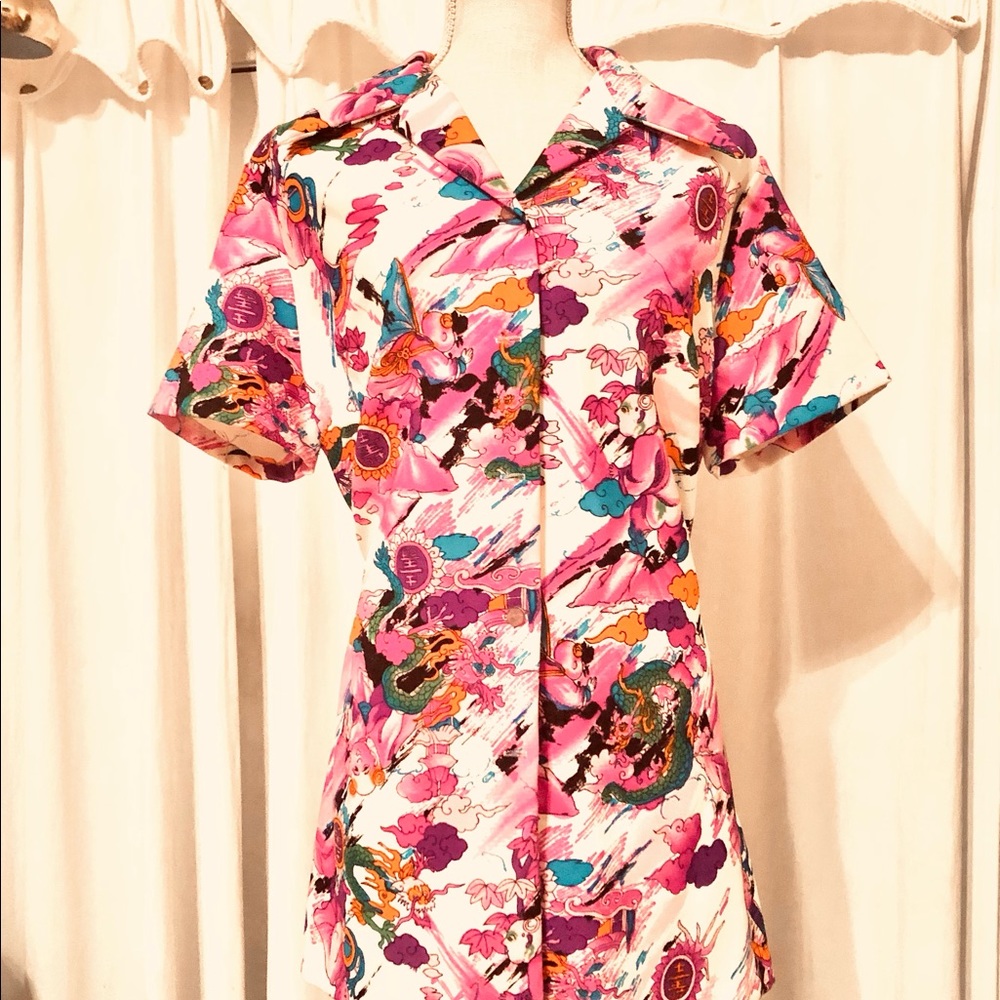 Classic Californian Lanie J Oriental Blouse size Large